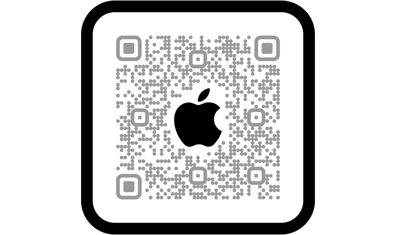 Balayer le code QR pour magasiner dans l’app Apple Store.