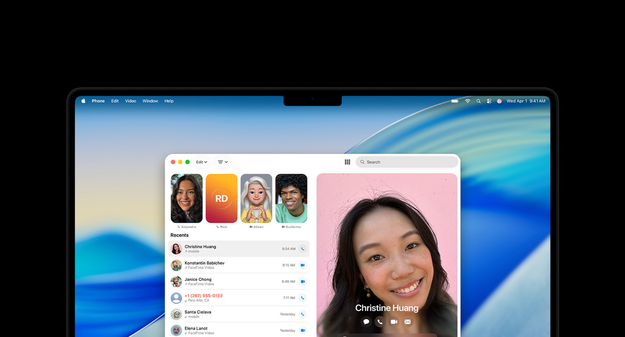 Un MacBook Pro y un iPhone uno al lado del otro, la pantalla del MacBook Pro muestra la app Teléfono y las actividades en directo de la app Uber, el iPhone muestra la app Uber