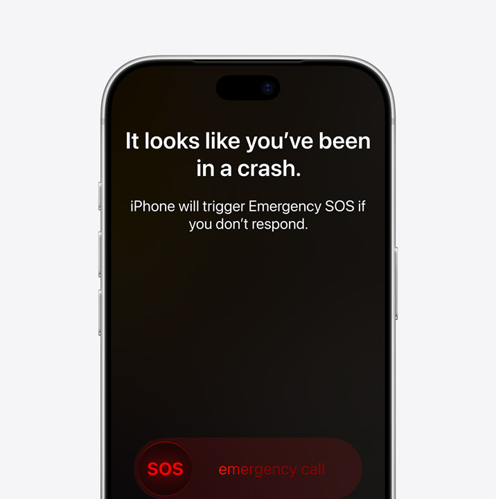 Δίπλα-δίπλα, οθόνη iPhone που εμφανίζει τα Μηνύματα, Εύρεση, Οδική Βοήθεια διαθέσιμα μέσω δορυφόρου, οθόνη iPhone που δείχνει τη λειτουργία Επείγον SOS σε χρήση, οθόνη iPhone που δείχνει την Οδική Βοήθεια σε χρήση
