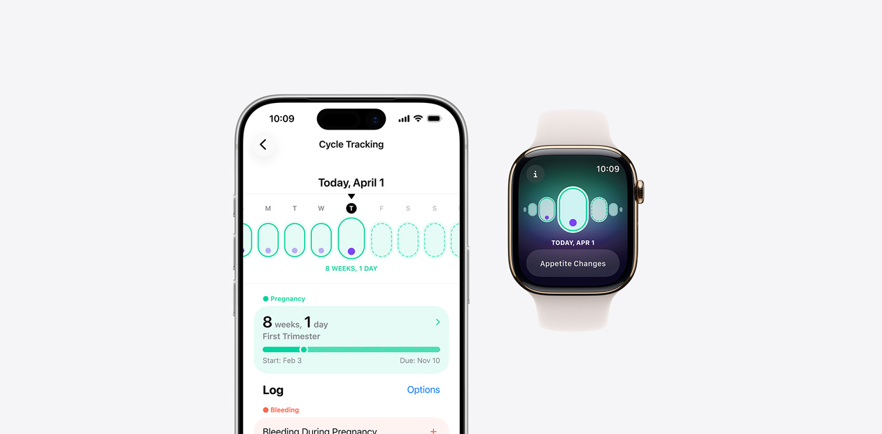 The Cycle Tracking software on iPhone and Apple Watch.