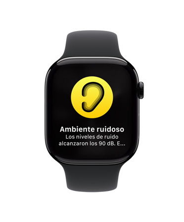 Apple Watch Series 11, caja de aluminio, color oro rosa, notificación de cálculo de la fecha de ovulación, parte lateral derecha: Digital Crown, correa deportiva rosa rubor