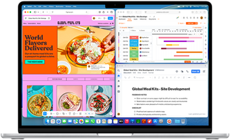„MacBook Air“, kuriame atidaryta keletas programų
