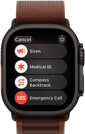 Apple Watch Ultra 4, titāna ietvars, melns, satelīta savienojums, labais sāns, Digital Crown, paaugstināta sānu poga, Alpine Loop siksniņa, Burgundijas sarkana