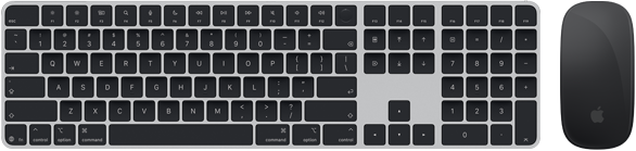Skats no augšas uz Magic Keyboard ar Touch ID un Magic Mouse