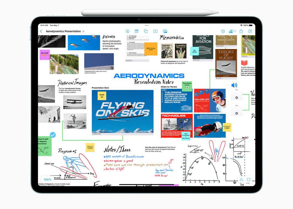 The Freeform app is shown on the new iPad Air.