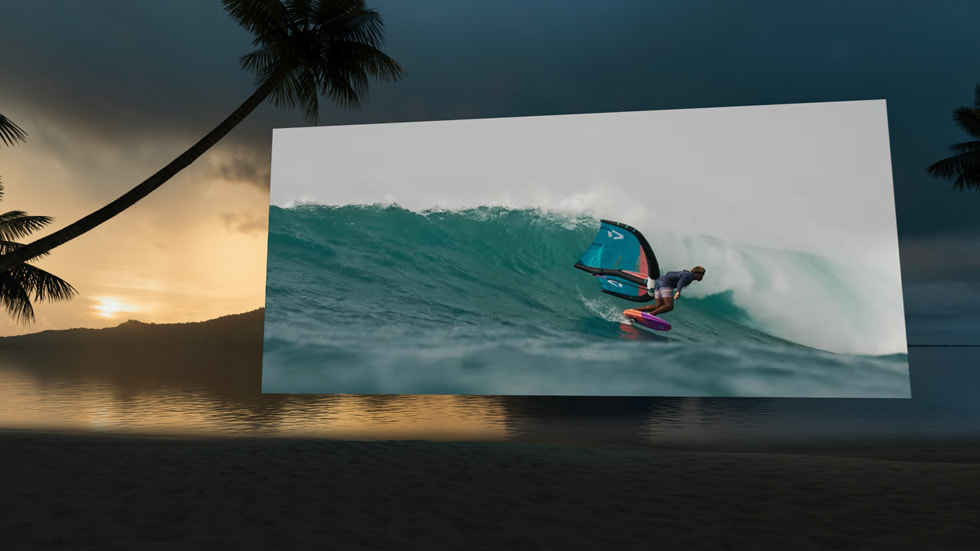 A video displayed in Safari in visionOS 2 while immersed in an Environment.