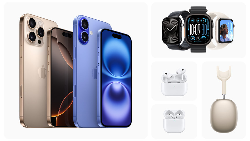Nueva línea de productos de iPhone, Apple Watch y AirPods.