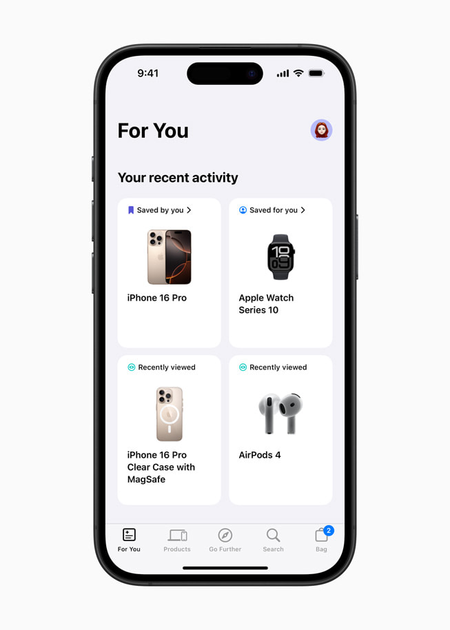Strona Dla Ciebie w przeprojektowanej aplikacji Apple Store.