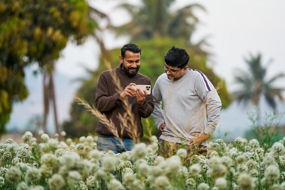 Filmmaker Chanakya Vyas (right) and cinematographer Amith Surendran (left) filming with iPhone 16 Pro Max.