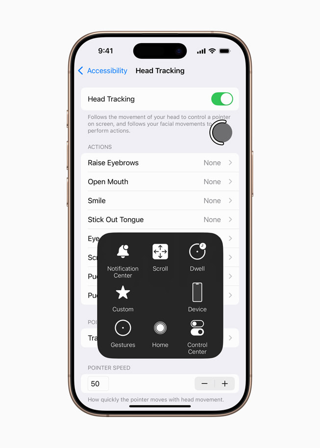 Head Tracking is shown on iPhone 16 Pro.