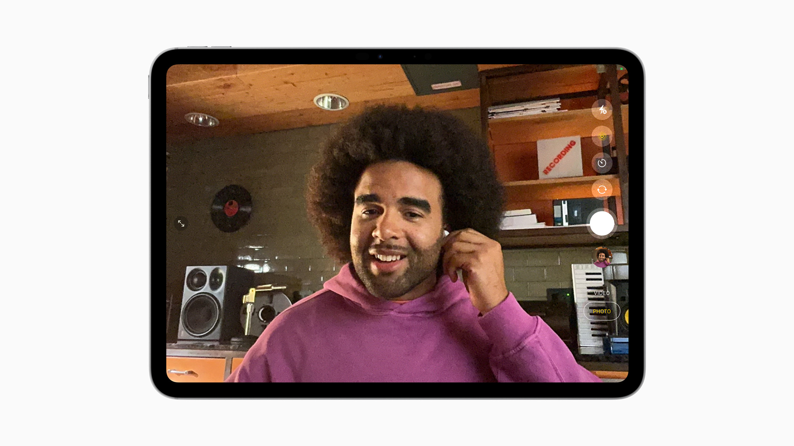 An image of a user wearing AirPods.
