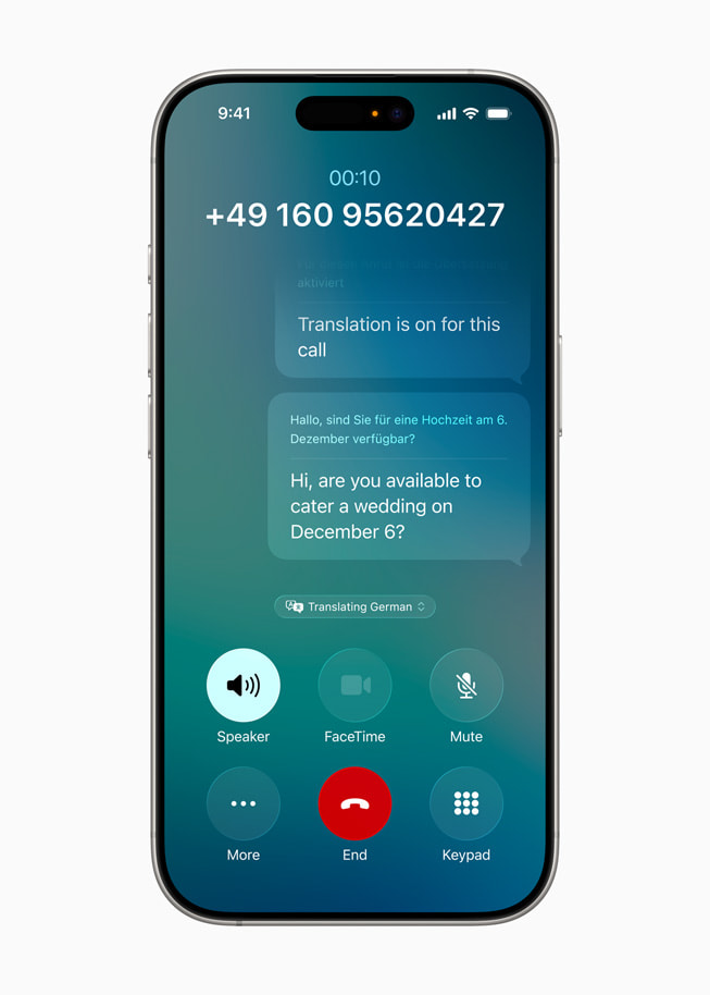 Live Translation in Phone is shown on iPhone 16 Pro.