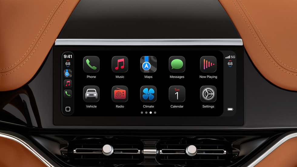Vehicle controls are shown in the new CarPlay Ultra experience.
