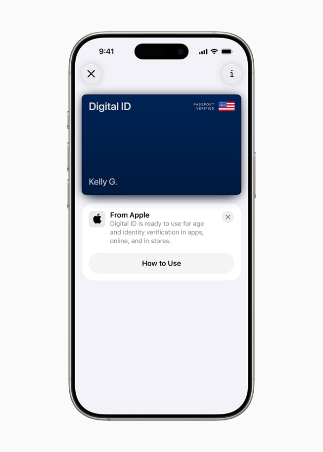 Ukázka funkce Digitální ID na iPhonu 16 Pro
