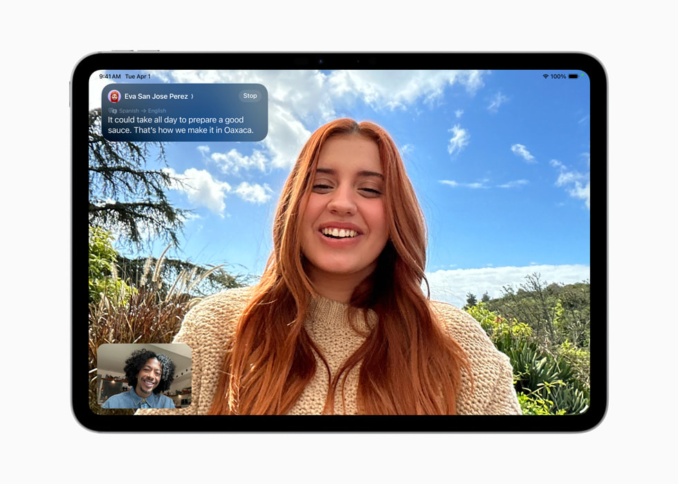 Live Translation is shown on a user’s iPad.