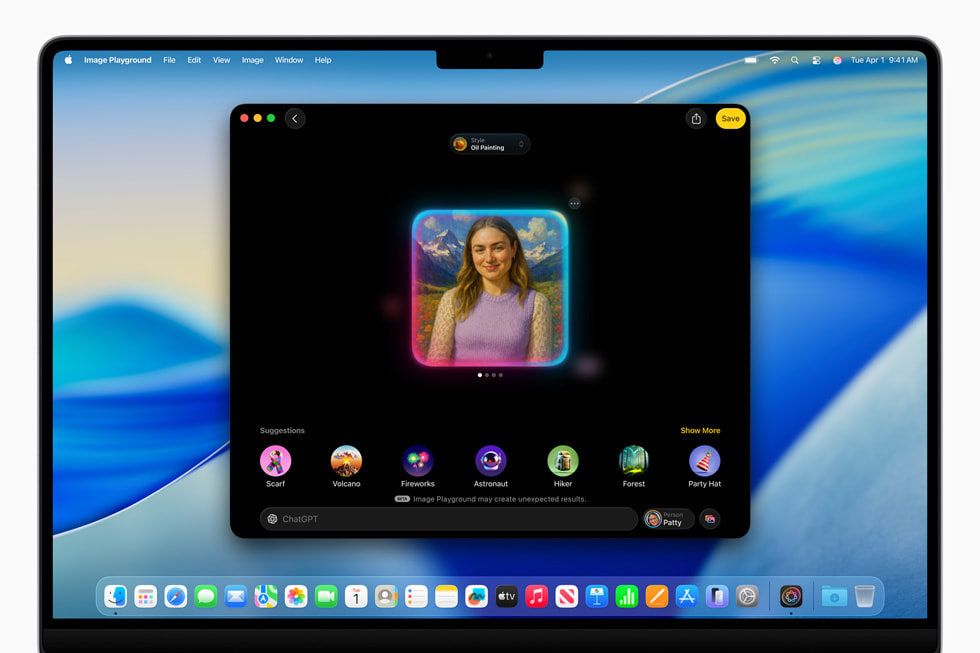 An Image Playground screen on 16-inch MacBook Pro.
