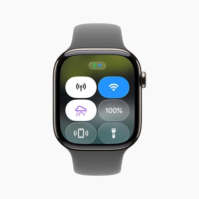 The Control Center is shown on a user’s Apple Watch.