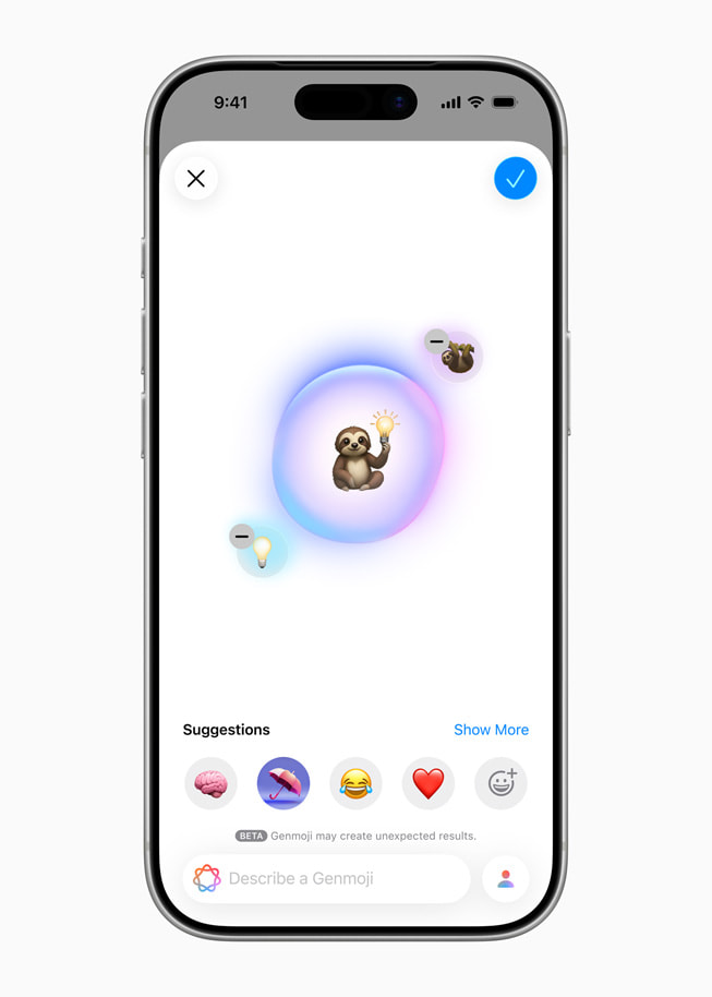 Die neuen Möglichkeiten zur Erstellung eines Genmoji auf einem iPhone 17 Pro.