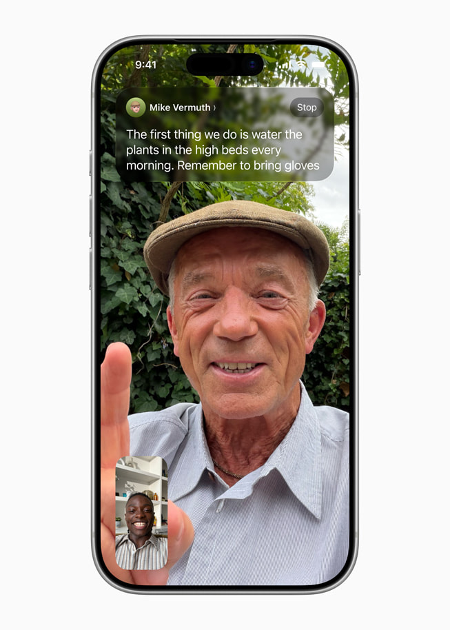 Das neue Feature Live Übersetzung mit der Power von Apple Intelligence in der FaceTime App auf einem iPhone 17 Pro.