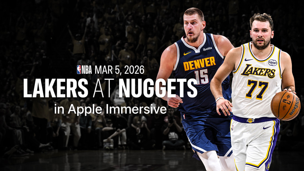 Artwork for a Spectrum Front Row game reads “Lakers at Nuggets.”