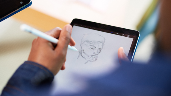 A sketch on iPad drawn with Apple Pencil. 