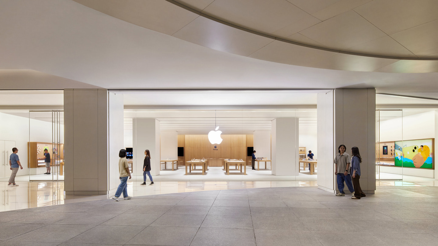 The exterior of Apple MixC Shenzhen. 