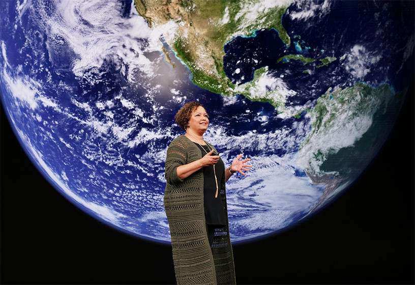 Lisa Jackson on stage at Apple’s September event.