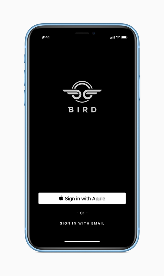 Sign In with Apple on Bird app.