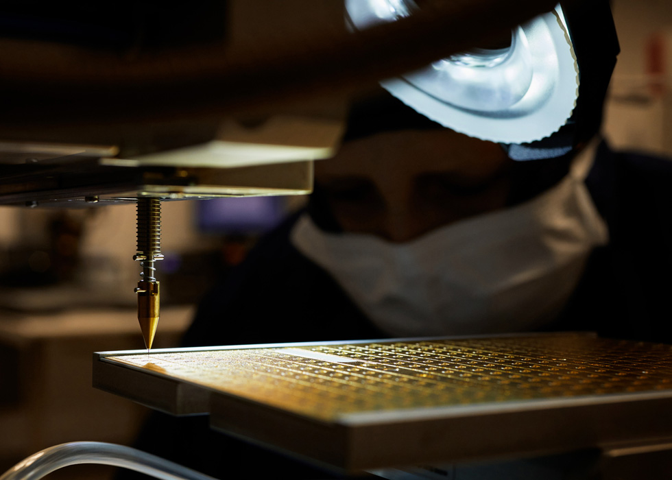 A tool used to cut VCSEL at II-VI in Easton, Pennsylvania.