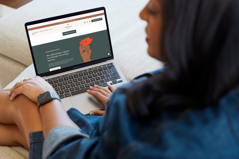 Poppy Seed Health founder Simmone Taitt works at home with her MacBook Pro.