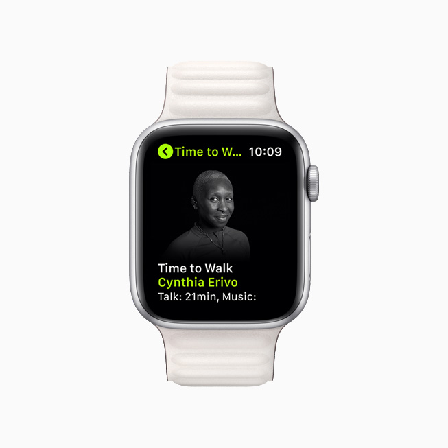 Cynthia Erivo à l’honneur dans un nouvel épisode de Place à la marche, sur Apple Watch Series 6.
