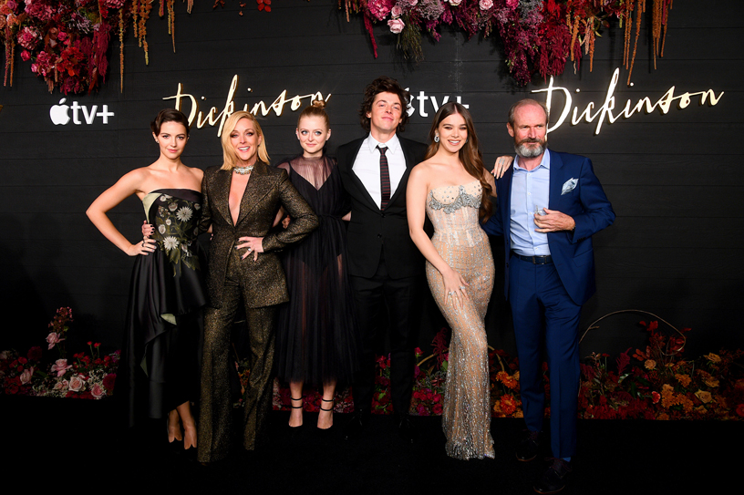 Ella Hunt, Jane Krakowski, Anna Baryshnikov, Adrian Blake Enscoe, Hailee Steinfeld and Toby Huss at the global premiere of “Dickinson.”