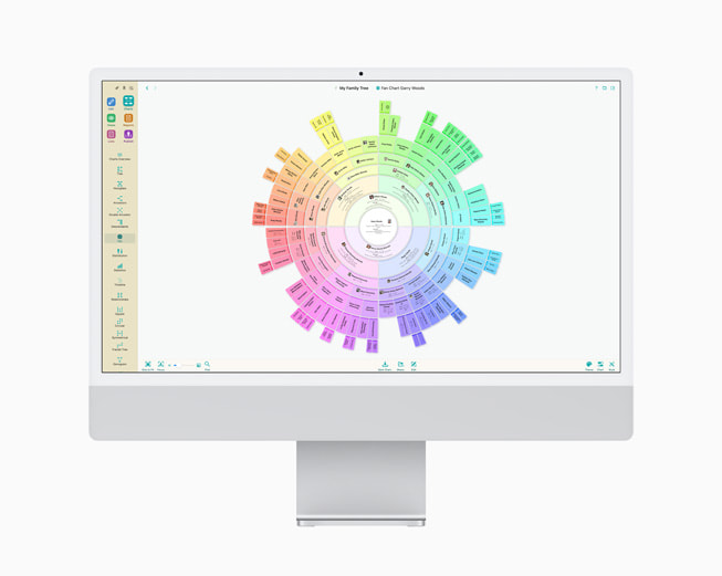 Une capture d’écran de MacFamilyTree 10, app Mac de l’année.