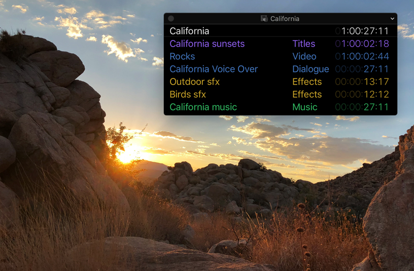 Screenshot with floating timecode window.