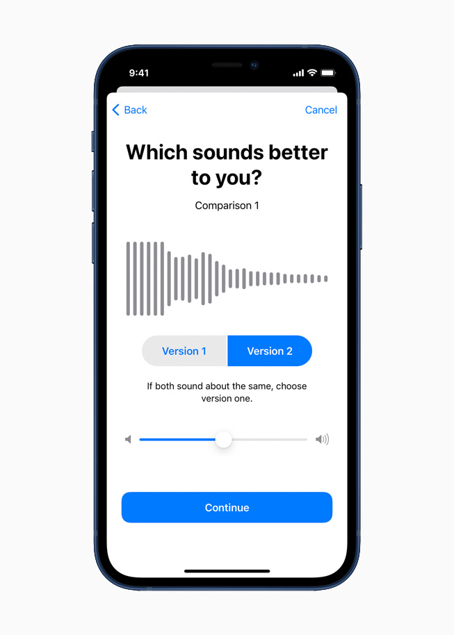 The Headphone Accommodations feature, displayed on iPhone 12.