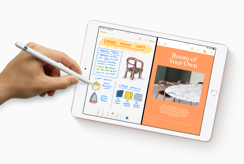 The new Notes app with Apple Pencil integration on iPad.