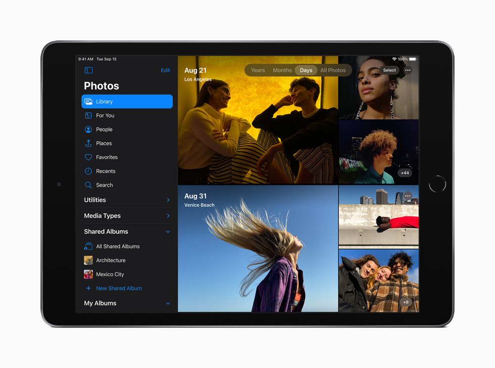 iPad (eighth-generation) showing the redesigned Photos app.