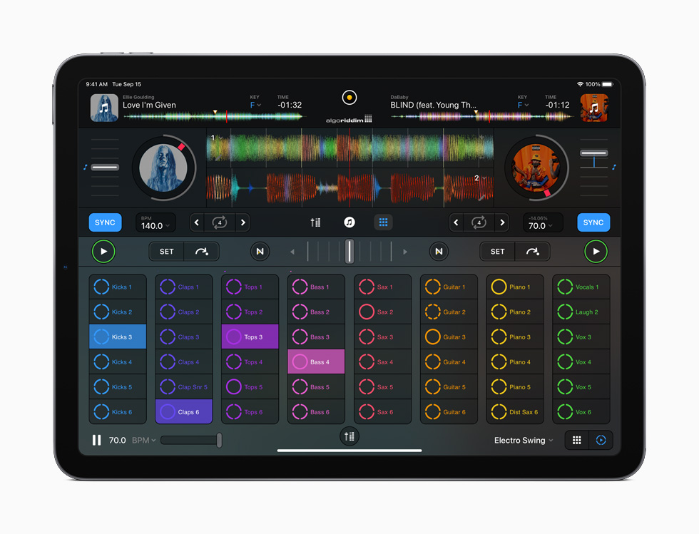 App djay Pro A en el iPad Air.
