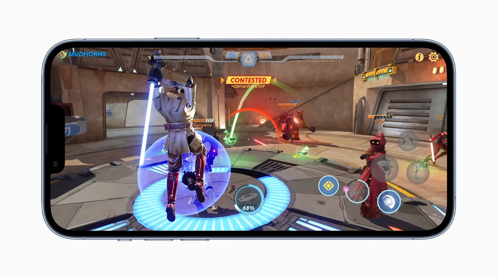 The 5-core GPU in A15 Bionic running a game on iPhone 13 Pro.