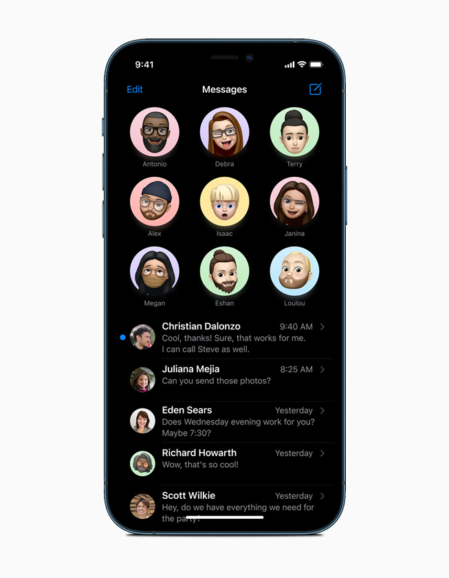 Messages displayed on iPhone 12 Pro. 