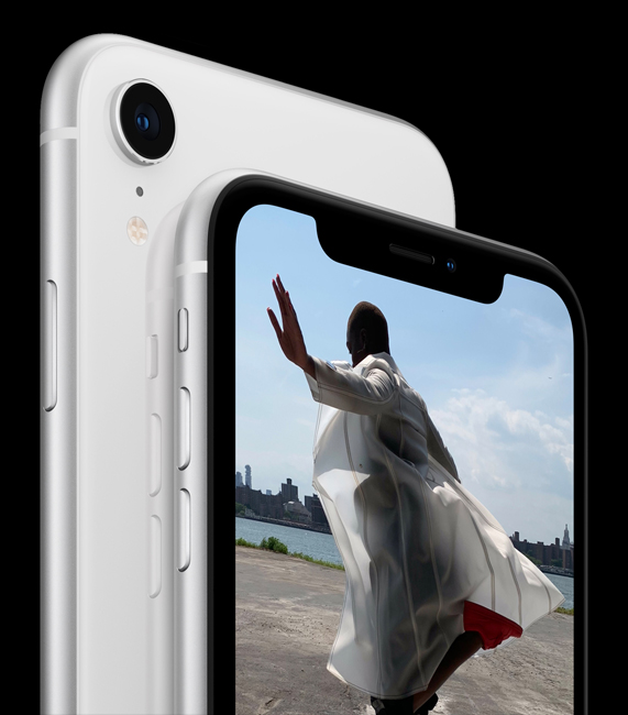 The iPhone XR features a 12MP f/1.8 aperture wide-angle lens camera.