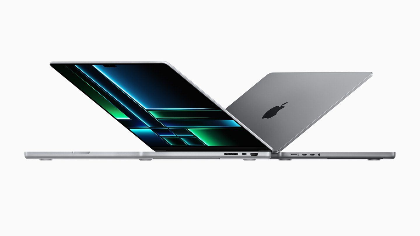 Two MacBook Pro devices are shown back to back.