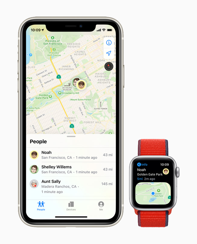 Apple Watch 上的「尋找聯絡人」app。