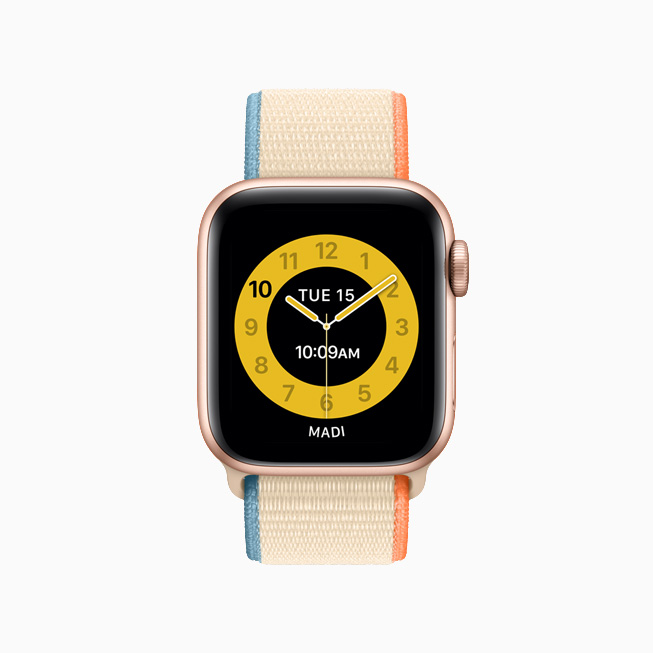Apple Watch 上的「上課時間」黃色錶面。