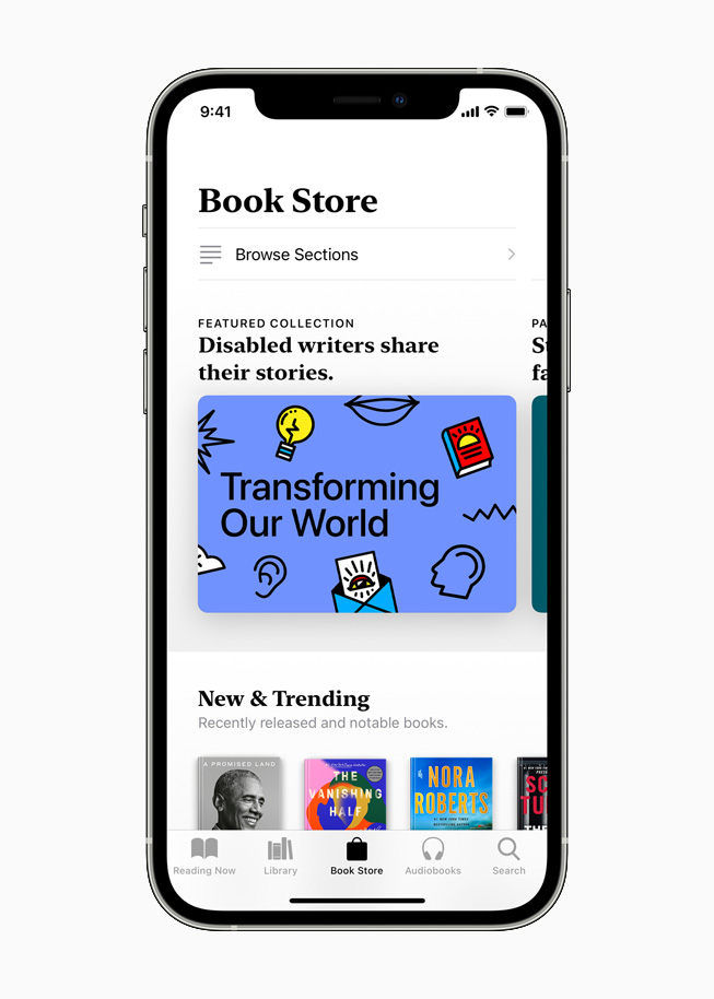 Apple Books featured collection displayed on iPhone 12 Pro.