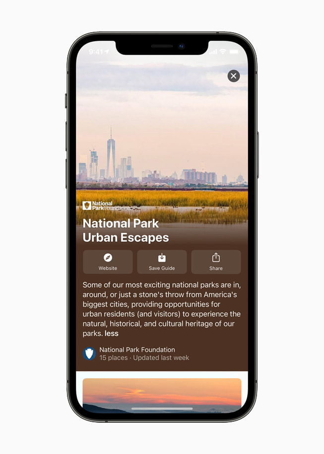 Guides in Maps of National Park Urban Escapes on iPhone 12 Pro.