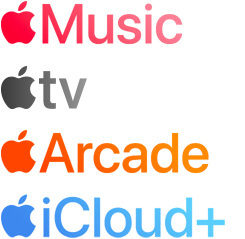 Lista usług Apple: Apple Music, Apple TV, Apple Arcade i Apple iCloud Plus