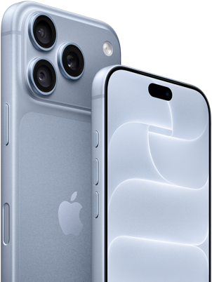 iPhone 18 Pro, culoare Ghețar, vedere frontală și posterioară prezentând Ceramic Shield și sistemul de trei camere