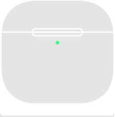 AirPods 5 şarj kutusunun ön tarafının genişliğinin 50,1 mm olarak göründüğü görsel.