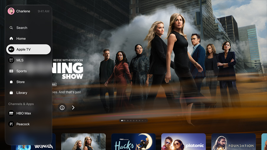 صورة لتطبيق Apple&nbsp;TV على صورة ثابتة لمسلسل 'The&nbsp;Morning&nbsp;Show' على Apple&nbsp;TV‏
